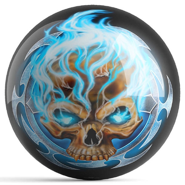 Flaming Blue Skull